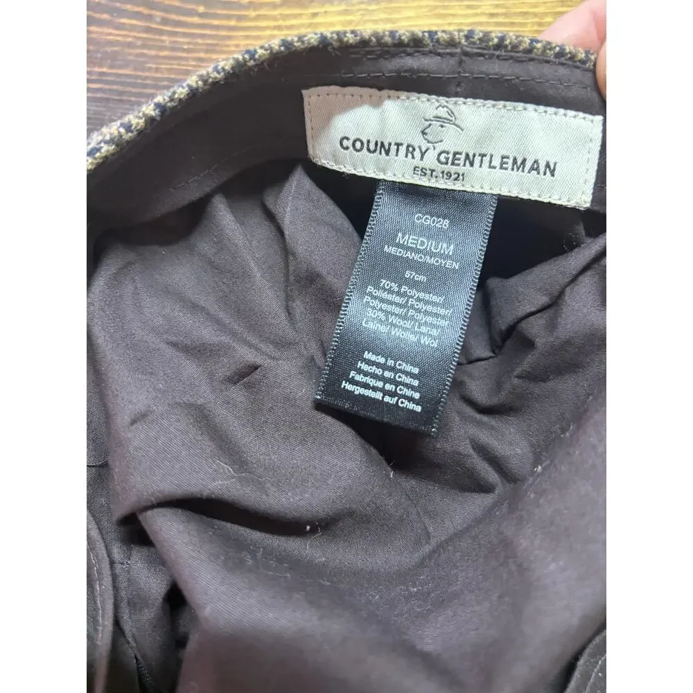 Country Gentleman‎ Brown Houndstooth Wool Blend News Boy Hat